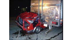 Vehicle stabilization and hazard control must be completed as soon as practical. Stabilize each vehicle independently and work to stabilize the two vehicles as one unit. Contents of the trailer and its status are also of primary concern early in the incident.