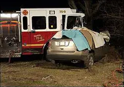 An Ellendale fire truck responding to a call collided with a vehicle at an intersection near Lincoln on Thursday. The driver of the Chrysler Pacifica was killed.