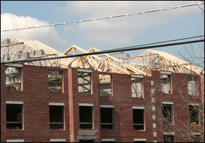 During construction will be the easiest time to determine which buildings are of lightweight wood truss construction.