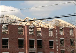 During construction will be the easiest time to determine which buildings are of lightweight wood truss construction. During construction will be the easiest time to determine which buildings are of lightweight wood truss construction.