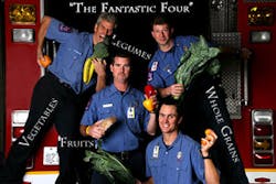 From top to bottom: firefighters Rip Esselstyn, Scott Walters, James Rae and Derick Zwerneman. From top to bottom: firefighters Rip Esselstyn, Scott Walters, James Rae and Derick Zwerneman.