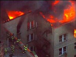 (Mount Eden-WABC, February 1, 2006) - A spectacular sixth-alarm fire is burned through an apartment building in the Mount Eden section of the Bronx. (Mount Eden-WABC, February 1, 2006) - A spectacular sixth-alarm fire is burned through an apartment building in the Mount Eden section of the Bronx.