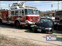 An 11-year old girl is in critical condition following an accident between a car and a Johnston fire truck.