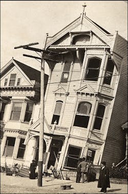 San Francisco Earthquake, April 18, 2006: Houses on Howard Street (between 17th and 18th streets) after the earth quaked. San Francisco Earthquake, April 18, 2006: Houses on Howard Street (between 17th and 18th streets) after the earth quaked.