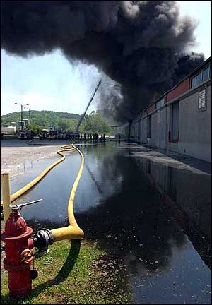 Shifting winds brought the smoke into downtown Nitro, leading to a shelter-in-place warning for residents in about 20 city blocks.