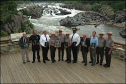 National Park Service Director Fran Mainella presents the NPS Andrew Hecht Award to agencies involved in the Potomac River Gorge Safety Initiative. National Park Service Director Fran Mainella presents the NPS Andrew Hecht Award to agencies involved in the Potomac River Gorge Safety Initiative.