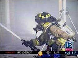 The Spencerport force couldn&apos;t fight the fire because their gear was inside and they had to rely on other departments.
