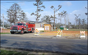 The DeLisle Fire Station now has trailer as office, new station to come.