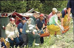 More than 25 Tazewell County rescue workers assisted in the rescue efforts for Steve Mitchell, assistant chief of the Abbs Valley-Boissevain Volunteer Fire Department. More than 25 Tazewell County rescue workers assisted in the rescue efforts for Steve Mitchell, assistant chief of the Abbs Valley-Boissevain Volunteer Fire Department.
