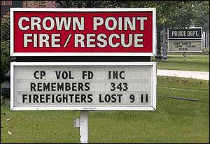 Crown Point Chief Mark Oster resigned Tuesday after Mayor Dan Klein became upset that he didn't seek permission to put this message on the department's sign.