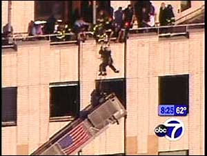 The men dangled for more than an hour and are just thankful the firefighters safely got them down.