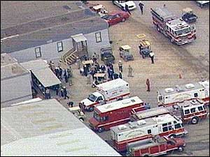 Fire officials treated 20 to 30 people for inhalation injuries. Some of the patients were transported to hospitals.