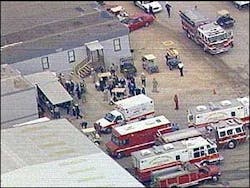 Fire officials treated 20 to 30 people for inhalation injuries. Some of the patients were transported to hospitals. Fire officials treated 20 to 30 people for inhalation injuries. Some of the patients were transported to hospitals.