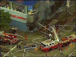 As of noon, Oct. 11, all of the businesses in that block still remain closed, as nearly 200 firefighters continue to watch over the scene. As of noon, Oct. 11, all of the businesses in that block still remain closed, as nearly 200 firefighters continue to watch over the scene.