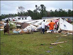 A tornado hit a mobile home park in Columbus County in southeastern North Carolina Thursday morning, killing at least seven people, authorities said.
