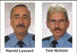 Winnipeg fire captains Harold Lessard and Tom Nichols.