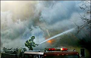 Firefighters fought to knock down blazes in Quincy and Dorchester.