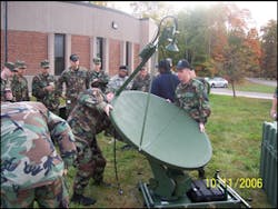 Members of the Virginia National Guard train with the satellite RIOS unit.