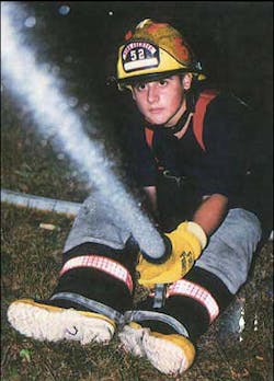 In 2002, Kangas&apos; aspirations of a long, firefighting career ended abruptly when a car collided with him while he was riding his bicycle to a fire.