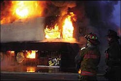 Over 100 firefighters from 16 different departments in Pennsylvania and New York spent most of Monday battling the blaze. Over 100 firefighters from 16 different departments in Pennsylvania and New York spent most of Monday battling the blaze.