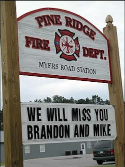 The Pine Ridge Fire Department lost two volunteer captains in the Charleston blaze. The Pine Ridge Fire Department lost two volunteer captains in the Charleston blaze.