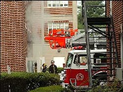 Steam continues to vent from a Reading Hospital building after a firefighter was burned July 5.