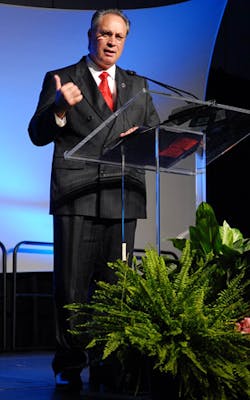 U.S. Fire Administrator Greg Cade addresses the crowd. U.S. Fire Administrator Greg Cade addresses the crowd.