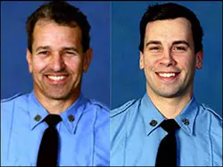 FDNY firefighters Robert Beddia, left, and Joe Graffagnino