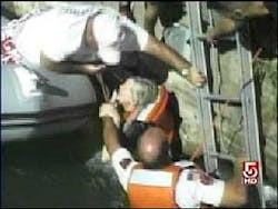 All of the kayakers and one of the rescuers received medical treatment. All of the kayakers and one of the rescuers received medical treatment.