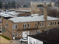 An elevated and rear view of the building pictured above reveals a bowstring truss. The only way to know this would be by placing firefighters in a position to view the roof or preplanning. An elevated and rear view of the building pictured above reveals a bowstring truss. The only way to know this would be by placing firefighters in a position to view the roof or preplanning.