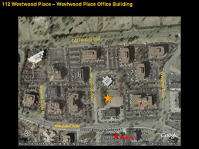 The use of technology and creativity can add to the preplan. This image uses a Google Earth photo to show the relative location of an office building and nearby buildings.