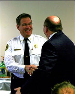 Chief Hannan (New Fire Chief) and Curt Walton (City Manager). Chief Hannan (New Fire Chief) and Curt Walton (City Manager).