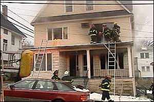 Captain Jim Robesonwas in the bucket of a ladder truck when it came in contact with power lines.