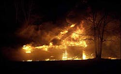 NIOSH F-2005-09: This photo was taken just prior to, or near the time of the roof collapse. NIOSH F-2005-09: This photo was taken just prior to, or near the time of the roof collapse.