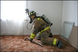 Doors and windows are survival landmarks that are important to every firefighter operating inside structures. It is important that firefighters sweep high enough on the wall to locate the door handle or window sill and make a mental note of its location. Doors and windows are survival landmarks that are important to every firefighter operating inside structures. It is important that firefighters sweep high enough on the wall to locate the door handle or window sill and make a mental note of its location.