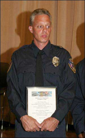 Firefighter Victor Isler after joining the Salisbury Fire Department in June 2007.