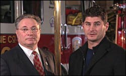 St. Louis Rams Quarterback Marc Bulger teamed up with USFA Administrator Greg Cade to stress the importance of seat belt use by firefighters. St. Louis Rams Quarterback Marc Bulger teamed up with USFA Administrator Greg Cade to stress the importance of seat belt use by firefighters.