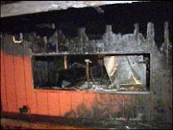 There&apos;s not much left of the pavilion building at the Vandling Volunteer Fire Company.