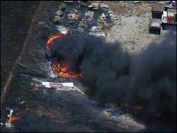 One firefighter received second-degree burns to his hands and arms. One firefighter received second-degree burns to his hands and arms.