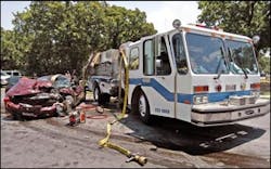 Each year, close to 3,000 crashes involving fire and EMS units occur at intersections in the United States. Each year, close to 3,000 crashes involving fire and EMS units occur at intersections in the United States.