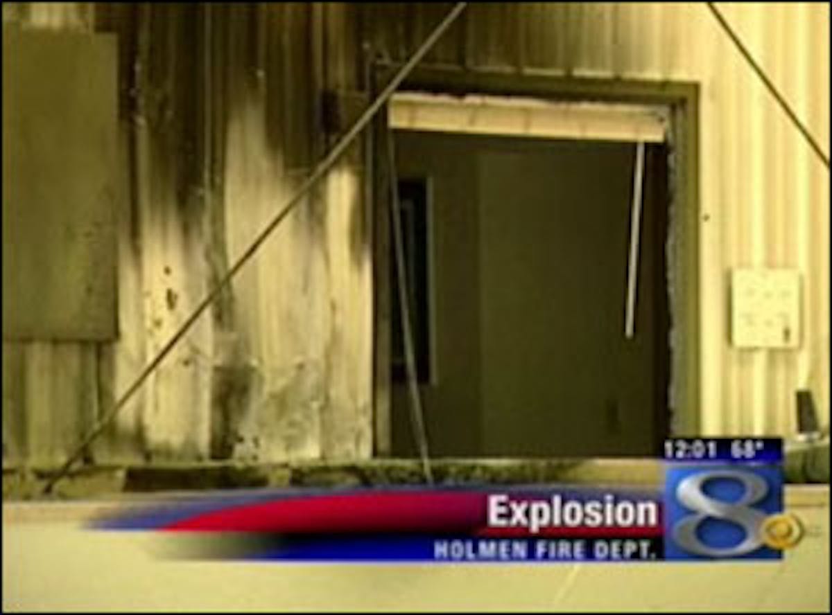 A firefighter is injured after an oxygen tank exploded early Thursday morning at the Holmen Fire Department.