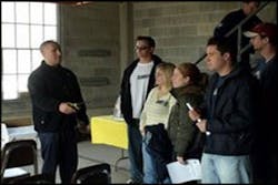 The students are briefed on the testing program by Andrew Pantelis from the Prince George's County Fire Department. The students are briefed on the testing program by Andrew Pantelis from the Prince George's County Fire Department.