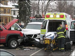 No firefighters or EMS workers were injured in the accident and Chili Avenue was closed for about 30 minutes while the accident was investigated. No firefighters or EMS workers were injured in the accident and Chili Avenue was closed for about 30 minutes while the accident was investigated.