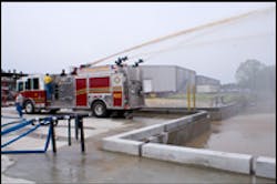 A new pump test area was constructed for the increasing number of industrial fire apparatus being constructed at Ferrara.