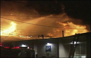 The blaze grew quickly from one alarm to three alarms as 135 firefighters fought it.