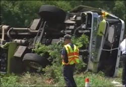 The two firefighters inside the truck had no apparent injuries, but were taken to UT Medical Center for evaluation. The two firefighters inside the truck had no apparent injuries, but were taken to UT Medical Center for evaluation.