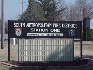 Fire District sign in front of fire headquarters. Photos by Asst. Chief Robert Norman