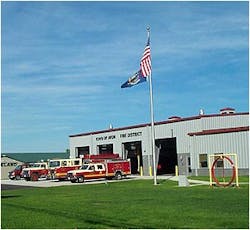 Front view of the East Avon Volunteer Fire Department Headquarters with its apparatus on the apron.Photos by W.F. Boyd