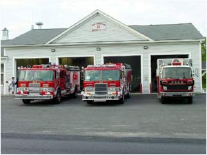 Engines & heavy rescue in front of station.Photos by David B Weimer Jr