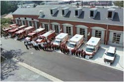 Aerial shot of our new station and our personnel at the dedication of our station in 2002Photos by Kurtiss Mckissick